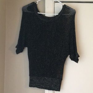 Crotchet Style Black Sparkle Top